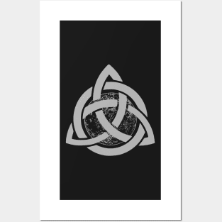 Celtic Triquetra Moon Black And White Posters and Art